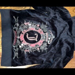 Juicy Couture black sweatshirt with design on back- size Medium
